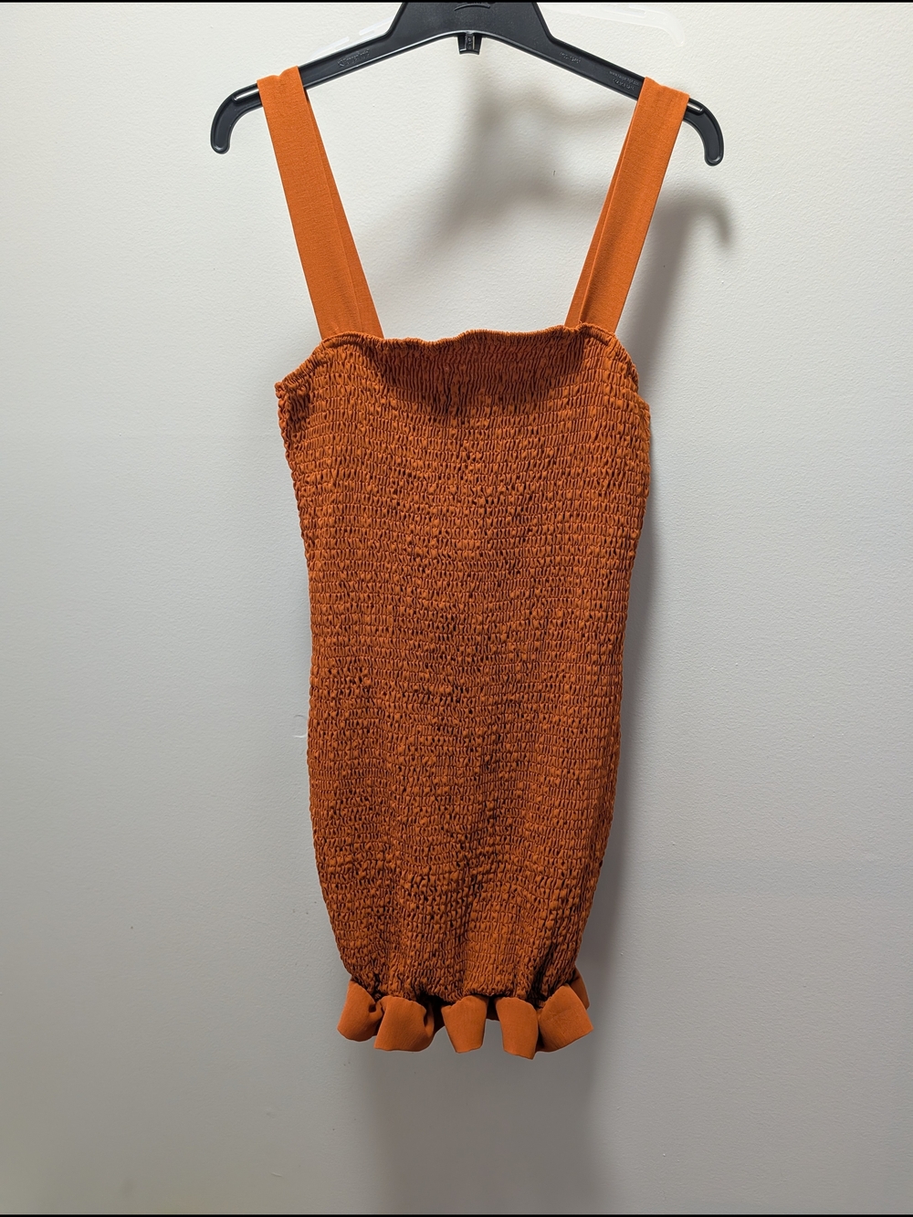 Charlotte Russe Rust Orange Smocked Tank Dress